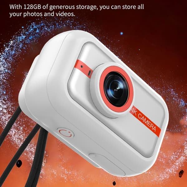 4K-actionkamera + 32 GB-hukommelseskort, kortlæser, EIS-stabilisering, tilbehørssæt Black