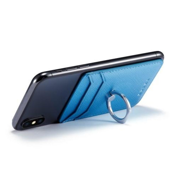 MUXMA-kortinpidikkeen rengasteline RFID-estävä liimainen luottokorttipaikka - sininen Blue