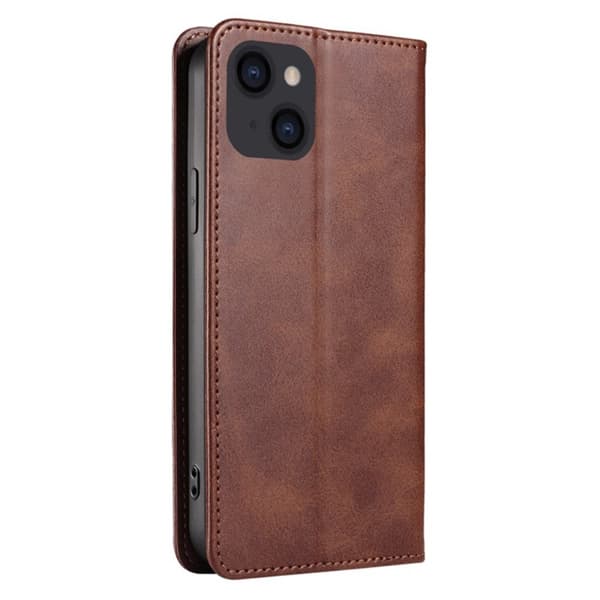 Wallet Stand Telefontaske til iPhone 15 Pro Cell Cell Cover - Kaffe Dark brown
