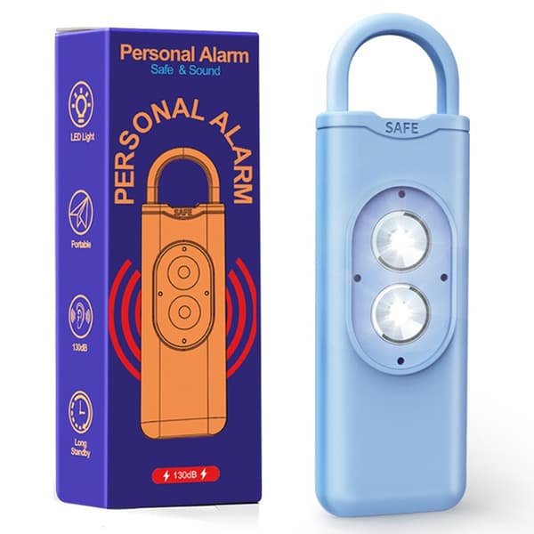 130 dB Emergency Alarm – Loud Personal Safety Alarm for Self-Defense – Blue Blue