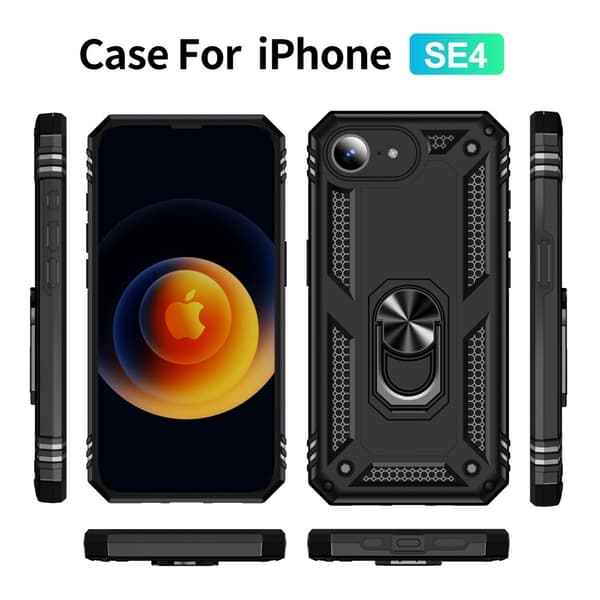 iPhone 17e / 16e PC+TPU-iskunkestävä puhelinkotelo Black