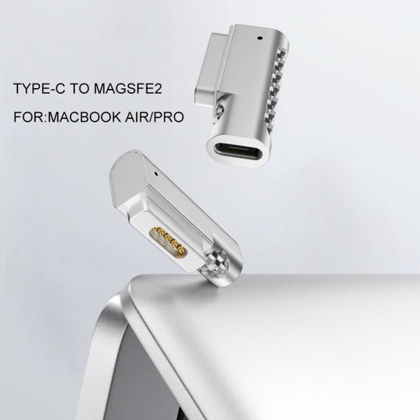 Kompatibel med MagSafe 2 til USB-C for MacBook Converter Silver