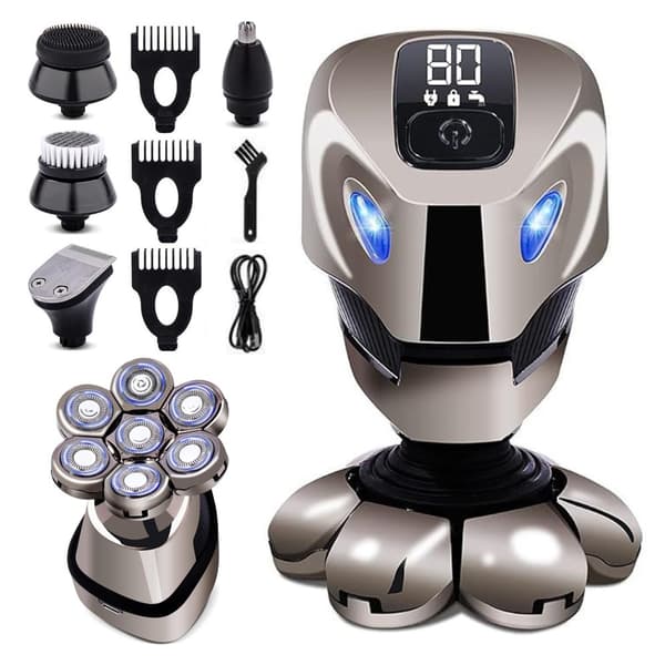 5 - i - 1 multifunktionell elektrisk rakapparat med digital display Silver