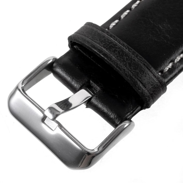 Urrem i ægte læder til Apple Watch Series 3/2/1 42 mm - B Black