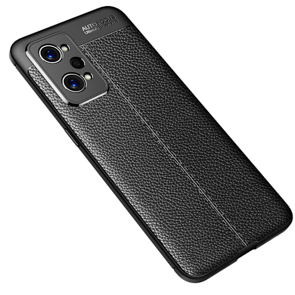 Realme GT Neo2 TPU skal Litchi Texture - Svart Svart