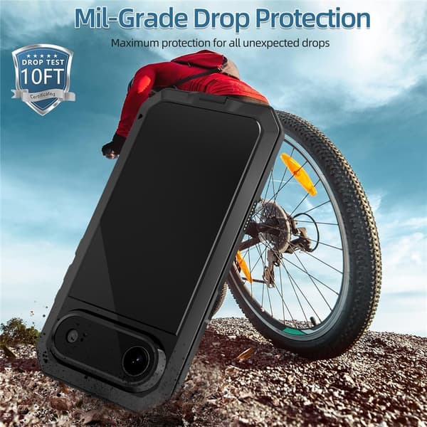 Heavy Duty Robust -hybridikotelo Shell + karkaistu lasi iPhone Air:lle Black