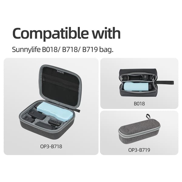 Deksel til DJI Osmo Pocket 3 med magnetisk lukking og oppbevaring + håndstropp - grå Black