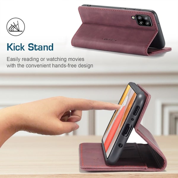 CASEME Retro tegnebog taske til Samsung Galaxy S21+ (Plus) Vinrød Wine red