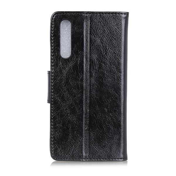 Sony Xperia 10 II  Textured Split Wallet Case - Black Black