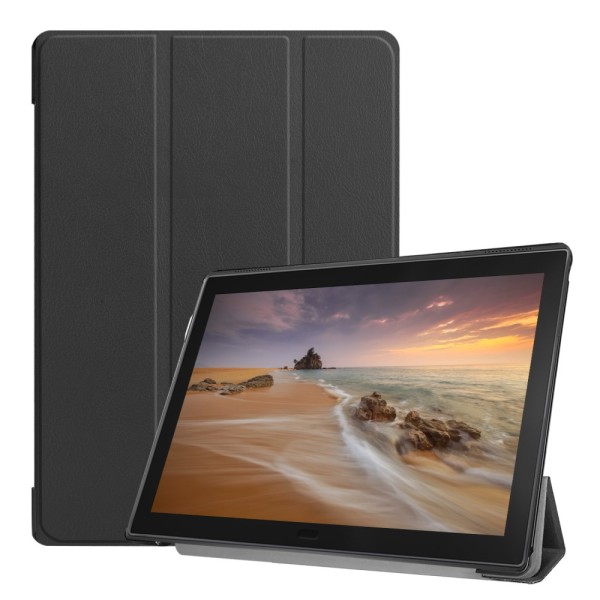 Tri-fold Stand Cover til Lenovo Tab E10 - Sort Black