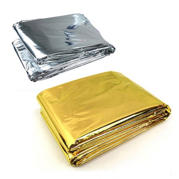 nødtæppe Survival Rescue Førstehjælp Folie Termisk tæppe 130x210cm Silver one size