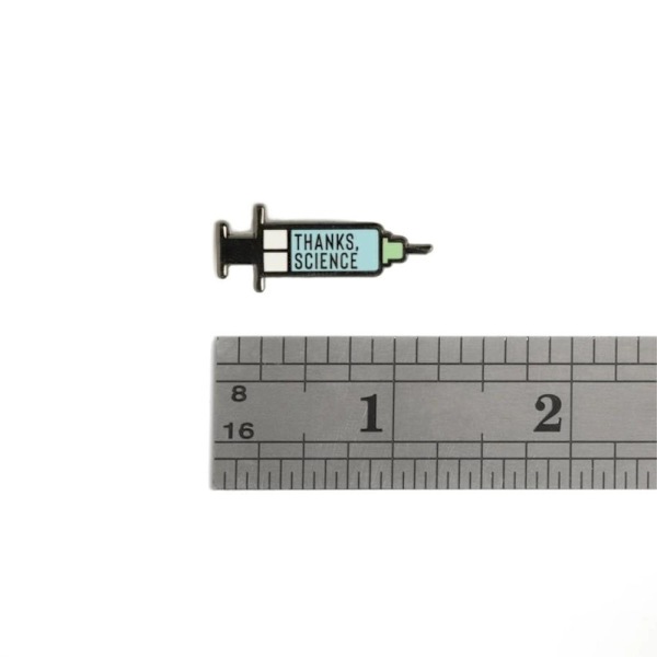 Brosch Smycke Thanks Science Vaccination Covid-19 Corona multifärg