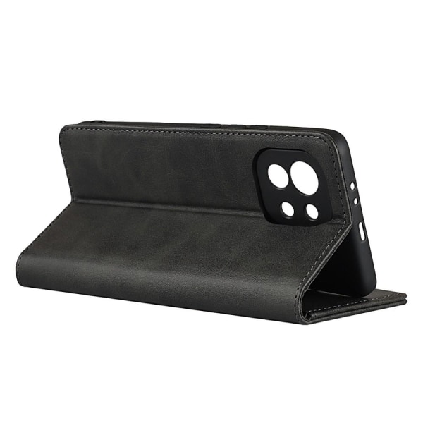 Auto-absorberet tegnebog læderstativetui til Xiaomi Mi 11 - sort Black