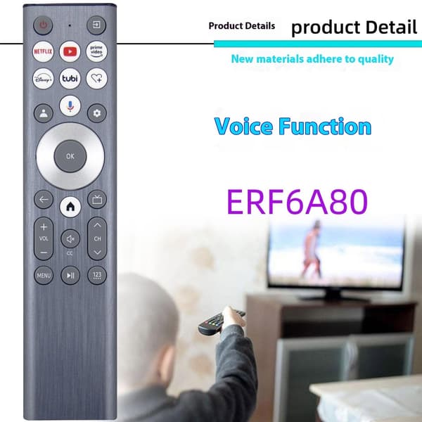 Fjärrkontroll Ersättning ERF6A80 För Hisense TV med röstfunktion grå