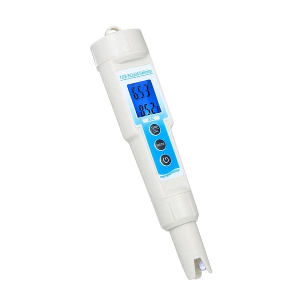 Måler 5-i-1 Vannkvalitet / TDS / EC / pH / Salinitet / Temperatur White