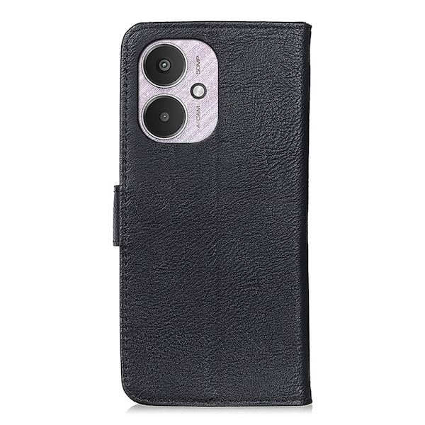 KHAZNEH Xiaomi Redmi 13C Wallet Case Cover Shell Black