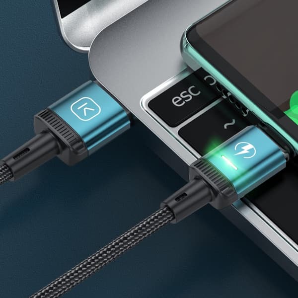 KUULAA 2m 3A Magnetisk Kabel USB-C / iP (5-14) / Micro USB 3-i-1 Opladning + Data Black