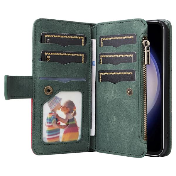 KT Multifunktion Series-5 Til Samsung Galaxy S23 FE Telefontaske Green