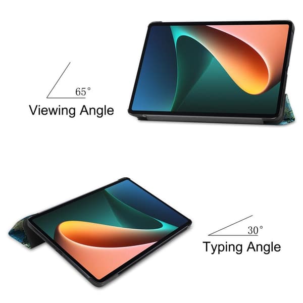 Xiaomi Pad 5 Stativ Slim Fit Deksel Sleep / Wake - Plommeblomst Green