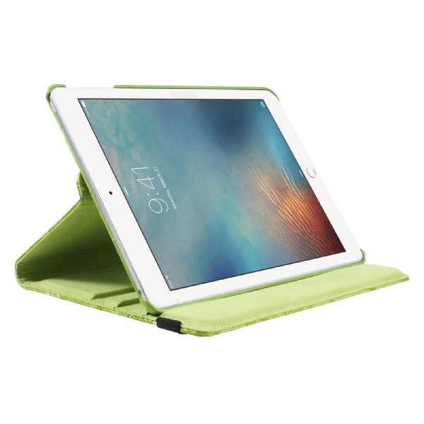 360 asteen pyörivä jalusta Grapevine Pattern -kotelo iPadille 9. Green