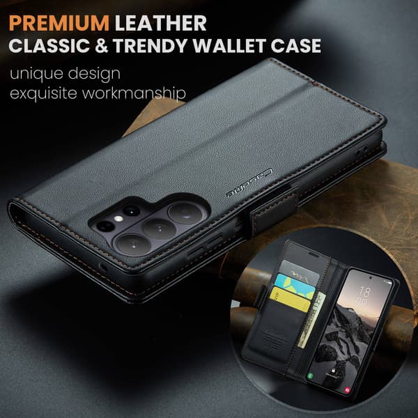 CASEME Retro Pung Taske til Samsung Galaxy S26 Ultra - Sort sort