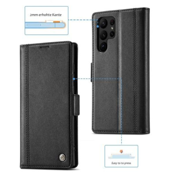 LC.IMEEKE Lompakkokotelo Samsung Galaxy S23 Ultra - Musta Black