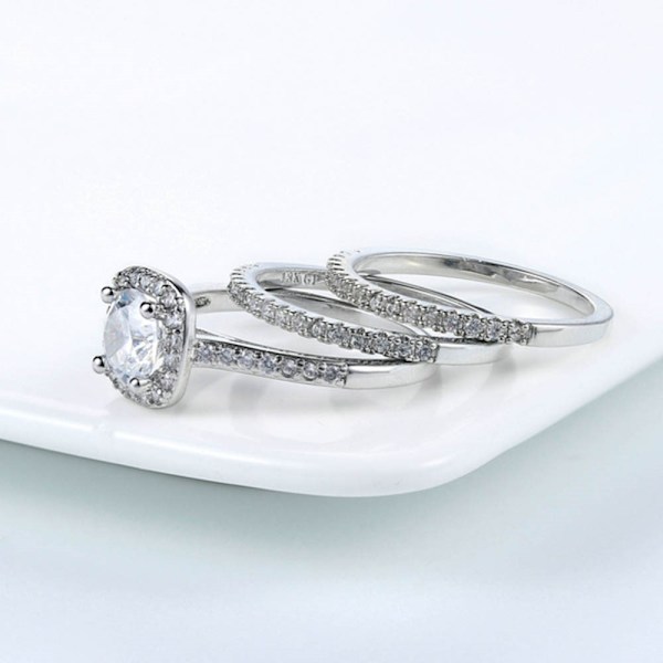 2st Ringar Cubic Zirconia Stapelbara - Storlek 7 / Silver Silver