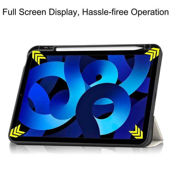 Tri-fold Stativveske for iPad 10.9 (2022) Tablettdeksel Penneholder - Katt Blue