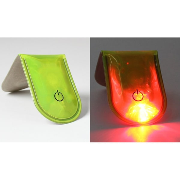 4 stk LED-lys Magnetiske Clips Sikkerhed Løbenat Campingaktiviteter - Fluorescerende Green
