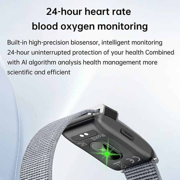Smartwatch Smart aktivitetstracker IP68 pulsmåler blod ilt søvn måler armbånd Black