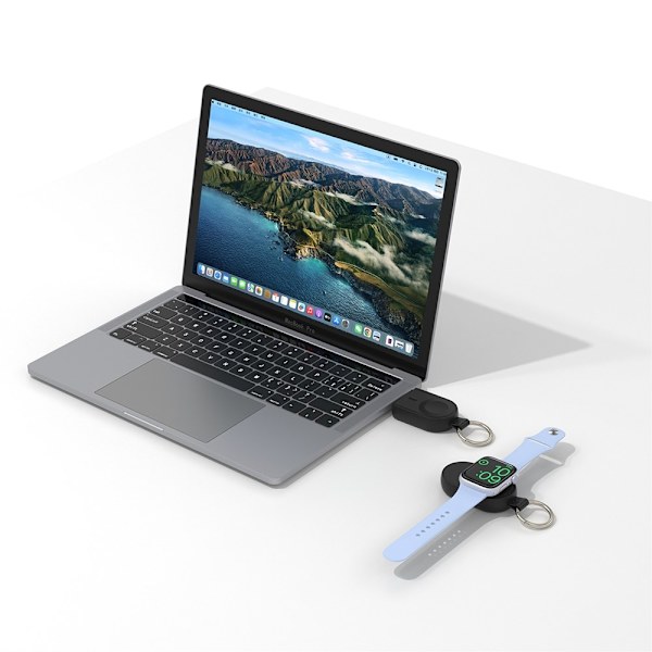 Qi Trådlös Powerbank Till Apple Watch Series 1-9 1200mAh Svart