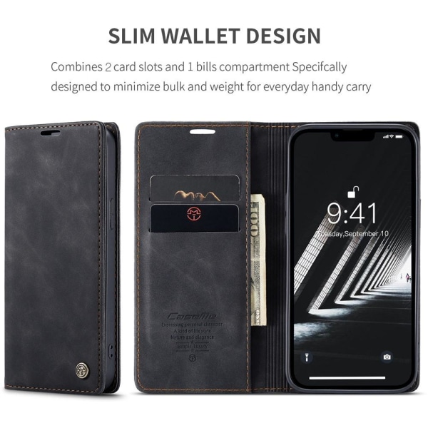 CASEME Plånboksfodral iPhone 15 - Svart Svart
