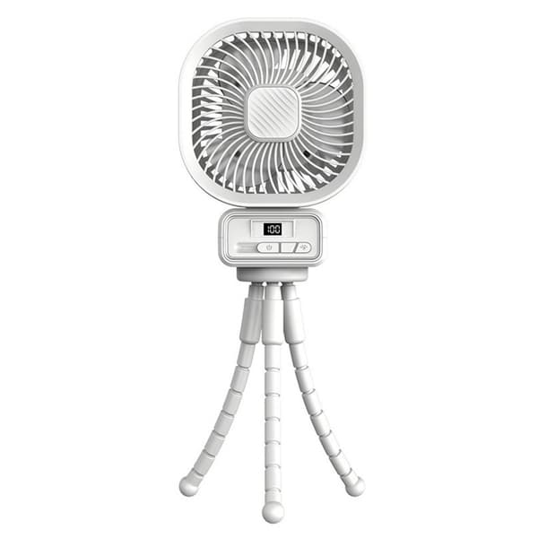 6 tommers multifunksjonell kjøleventilator + stativ for barnevogn camping White