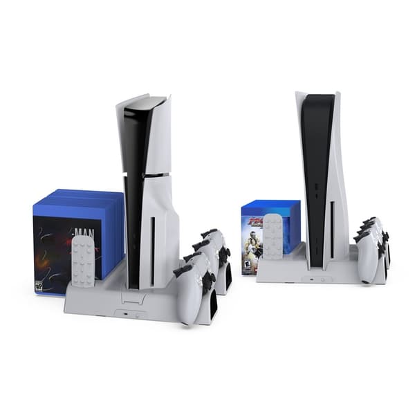 Til Sony PS5 Slim PS5 Pro Kølestander Ladestation Opbevaringsstander Grey