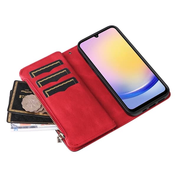 KT multifunktions - serie - 5 til Samsung Galaxy A25 telefonetui Red