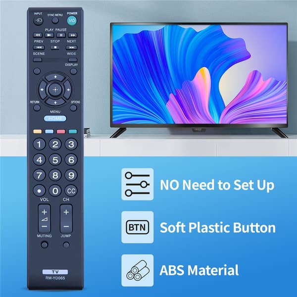 Fjernkontrollerstatning for RM-YD065 For Sony TV Black