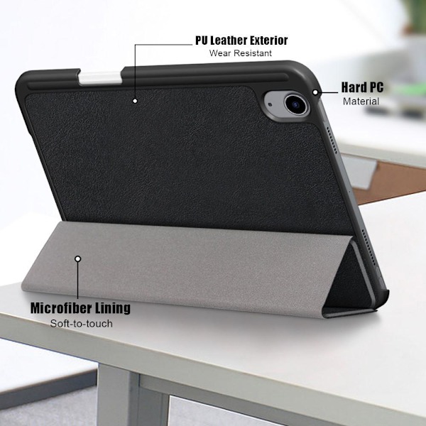 iPad mini 6 (2021) / (2024) Tabletetui Cover Wake/Sleep - Sort Black