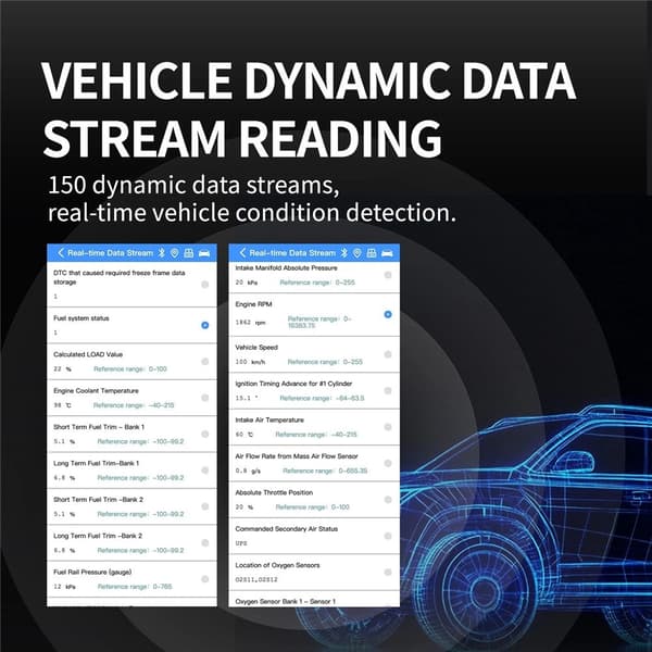 Felkodsläsare OBD2-skanner ELM327 (Bluetooth 5.1) – Diagnostikverktyg Svart