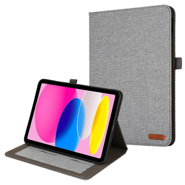 Tablettveske for iPad 10.9 (2022) - Stofftekstur - Grå Grey