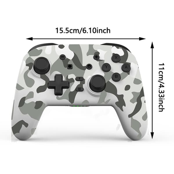 Yhteensopiva Nintendo Switch Bluetooth Controller Gamepad Turbo Function - toiminnon kanssa White