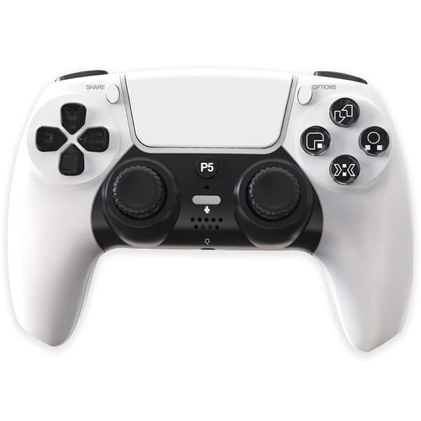 Trådløs spilcontroller kompatibel med PS5 6-akset gyroskop dobbelt vibration - hvid White