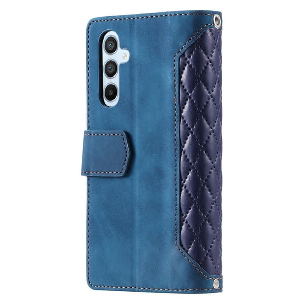 Til Samsung Galaxy S26 5G Zipper Wallet Case Rhombus Telefoncover Blue