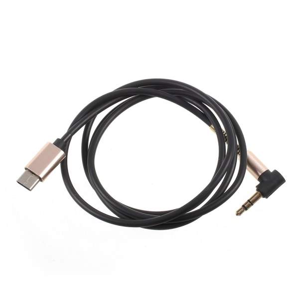 UCB C till AUX 3,5mm kabel 1 meter - Svart Svart