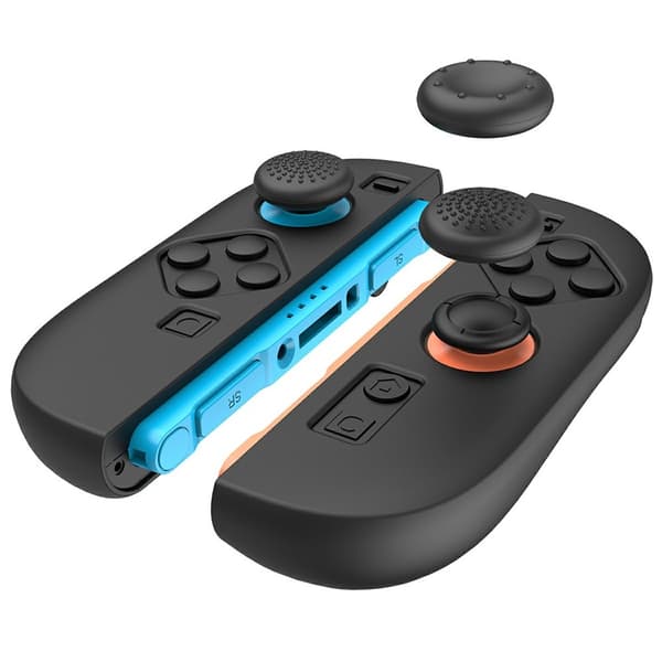 1 par kompatibel med Nintendo Switch 2 etuier med 4 hætter sort Black