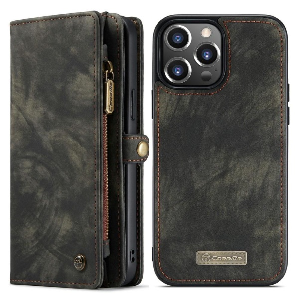 CASEME iPhone 13 Pro Retro plånboksfodral - Svart Svart