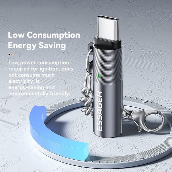 ESSAGER USB-C cigarettænder automatisk sluk Silver