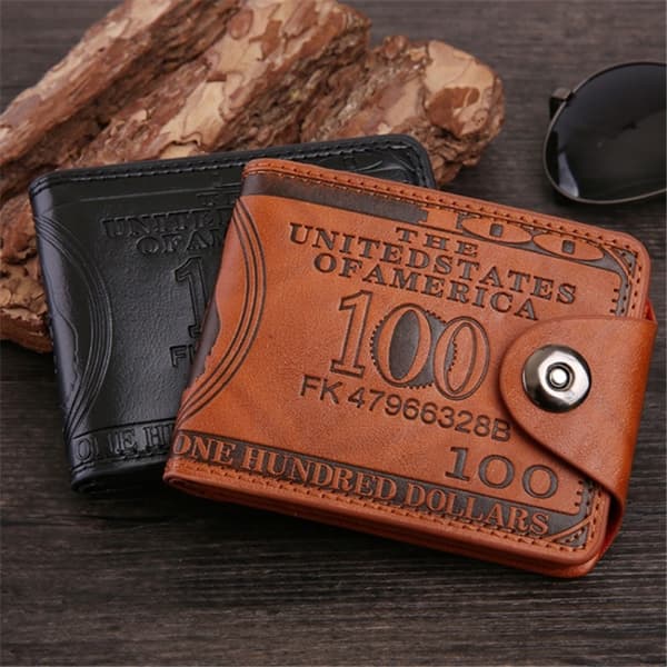 Pengepung med 100-dollarseddelmønster - Brun Brown