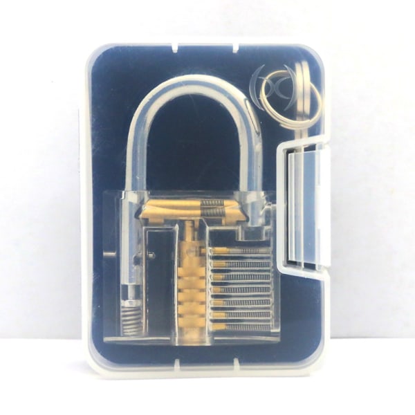 Transparent Practice Lock Padlock / Picklock Set for Locksmith L Silver