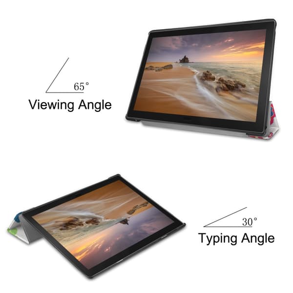 Pattern Printing Tri - fold Stand Kansi Lenovo Tab E10 - Butterfly Multicolor