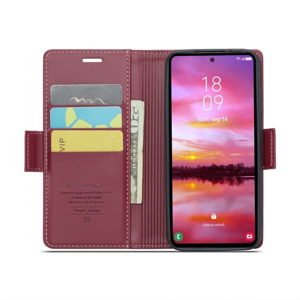 CASEME Plånboksfodral Samsung Galaxy S25 - Blå Röd